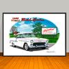 1955 Chevy Bel Air Car Art Print - 13" X 19" UNFRAMED