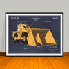 1955 Construction Front End Loader Colorized Patent Print - UNFRAMED