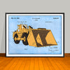 1955 Construction Front End Loader Colorized Patent Print - UNFRAMED