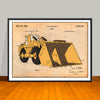 1955 Construction Front End Loader Colorized Patent Print - UNFRAMED