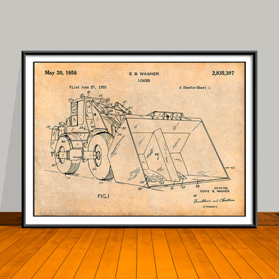 1955 Front End Loader Patent Print - UNFRAMED
