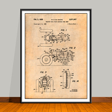 1955 John Deere Tractor Patent Print - Unframed