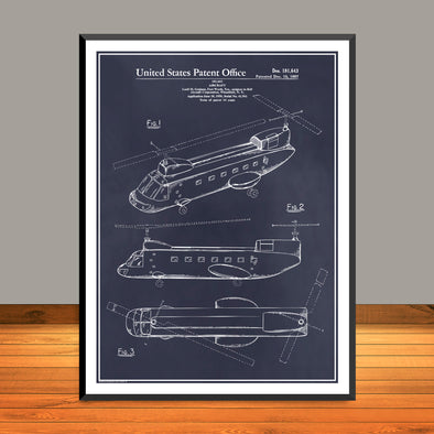 1956 CH-47 Chinook Helicopter Patent Print - Unframed