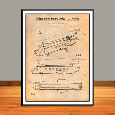 1956 CH-47 Chinook Helicopter Patent Print - Unframed