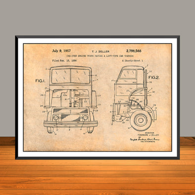 1956 Mack Cab Over Diesel Semi Truck Patent Print - Unframed