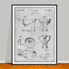 1957 Toilet Bowl patent drawing on a gray background, unframed art print.