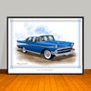 1957 Chevrolet Bel Air Classic Car Art Print Two-tone - 18" X 24" UNFRAMED