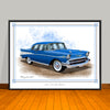1957 Chevrolet Bel Air Muscle Car Art Print - 18" X 24" UNFRAMED