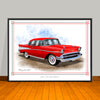 1957 Chevrolet Bel Air Muscle Car Art Print - 18" X 24" UNFRAMED