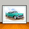 1957 Chevrolet Bel Air Classic Car Art Print Two-tone - 18" X 24" UNFRAMED