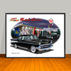 1957 Limited Edition Chevrolet Bel Air Storm Scene Classic Car Art Print - 18" X 24" UNFRAMED