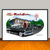 1957 Chevy Bel Air Two-tone Classic Car Art Print - 13" X 19" UNFRAMED