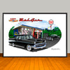 1957 Chevy Bel Air Classic Car Art Print - 13" X 19" UNFRAMED