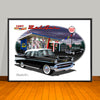 1957 Limited Edition Chevrolet Bel Air Two-tone Storm Scene Classic Car Art Print - 18" X 24" UNFRAMED