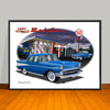 1957 Limited Edition Chevrolet Bel Air Storm Scene Classic Car Art Print - 18" X 24" UNFRAMED
