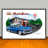 1957 Chevy Bel Air Two-tone Classic Car Art Print - 13" X 19" UNFRAMED