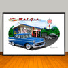 1957 Chevy Bel Air Classic Car Art Print - 13" X 19" UNFRAMED