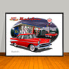 1957 Limited Edition Chevrolet Bel Air Storm Scene Classic Car Art Print - 18" X 24" UNFRAMED