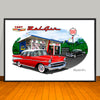 1957 Chevy Bel Air Two-tone Classic Car Art Print - 13" X 19" UNFRAMED
