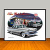 1957 Limited Edition Chevrolet Bel Air Storm Scene Classic Car Art Print - 18" X 24" UNFRAMED