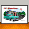 1957 Chevy Bel Air Classic Car Art Print - 13" X 19" UNFRAMED