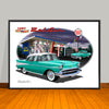 1957 Limited Edition Chevrolet Bel Air Two-tone Storm Scene Classic Car Art Print - 18" X 24" UNFRAMED