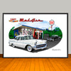 1957 Chevy Bel Air Classic Car Art Print - 13" X 19" UNFRAMED
