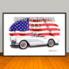 1957 Corvette Born in the USA Car Art Print - 13" X 19" UNFRAMED