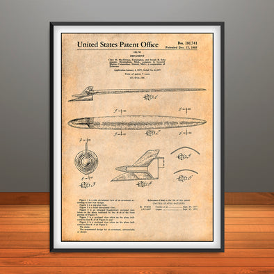 1957 Chevy Nomad Rocket Bullet Hood Ornament Patent Print - Unframed