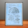 1957 Geodesic Plydome Buckminster Fuller Patent Print - Unframed