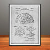 1957 Geodesic Plydome Buckminster Fuller Patent Print - Unframed