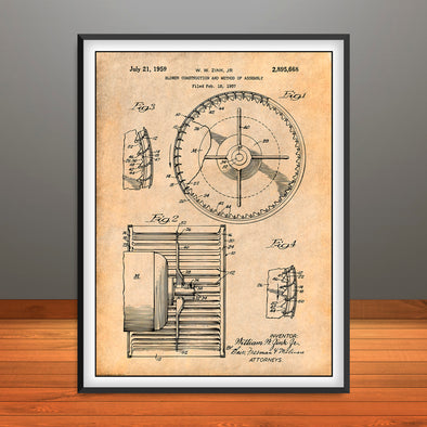 1957 Lennox Blower Construction Patent Print - Unframed