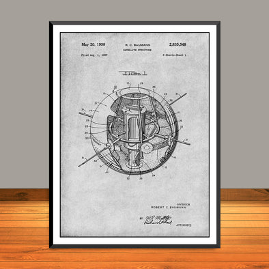 1957 Satellite Structure Sputnik Patent Print - UNFRAMED