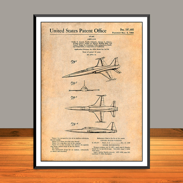 1959 Lockheed F104 Starfighter Patent Print - UNFRAMED