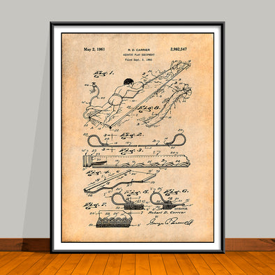 1960 Wham-O Slip 'N Slide Patent Print - UNFRAMED