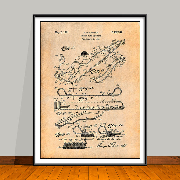1960 Wham-O Slip 'N Slide Patent Print - UNFRAMED