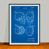 1960 Anatomical Skull Patent Print - Unframed