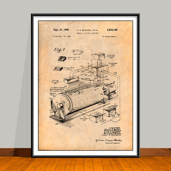 1960 Eckdahl Computer Patent Print - Unframed
