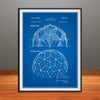 1960 Laminar Geodesic Dome Buckminster Fuller Patent Print - Unframed