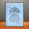 1960 Laminar Geodesic Dome Buckminster Fuller Patent Print - Unframed