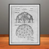 1960 Laminar Geodesic Dome Buckminster Fuller Patent Print - Unframed