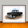 1960's Chevrolet C10 Pickup Truck Art Print - 18" X 24" UNFRAMED