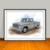 1960's Chevrolet C10 Pickup Truck Art Print - 18" X 24" UNFRAMED