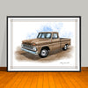 1960's Chevrolet C10 Pickup Truck Art Print - 18" X 24" UNFRAMED