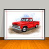 1960's Chevrolet C10 Pickup Truck Art Print - 18" X 24" UNFRAMED