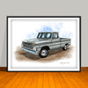 1960's Chevrolet C10 Pickup Truck Chrome Stripe Art Print - 18" X 24" UNFRAMED
