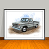 1960's Chevrolet C10 Pickup Truck White Top Art Print - 18" X 24" UNFRAMED