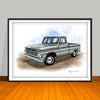 1960's Chevrolet C10 Pickup Truck Art Print - 18" X 24" UNFRAMED