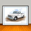 1960's Chevrolet C10 Pickup Truck Art Print - 18" X 24" UNFRAMED