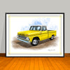 1960's Chevrolet C10 Pickup Truck White Top Art Print - 18" X 24" UNFRAMED